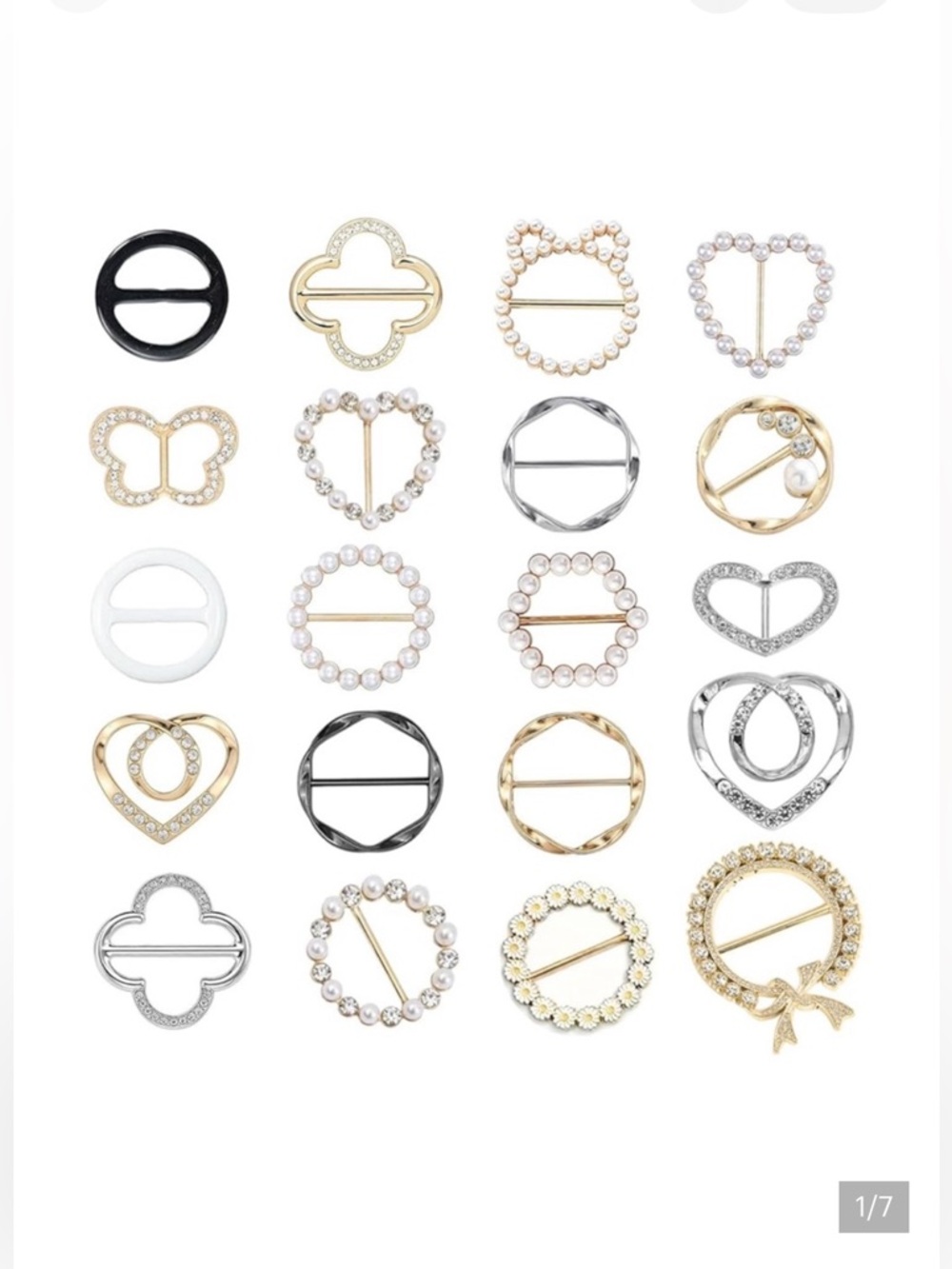 🆕 20 Pcs Scarf Ring and Slides for Scarves, Scarf Rings Clip Pin T Shirt